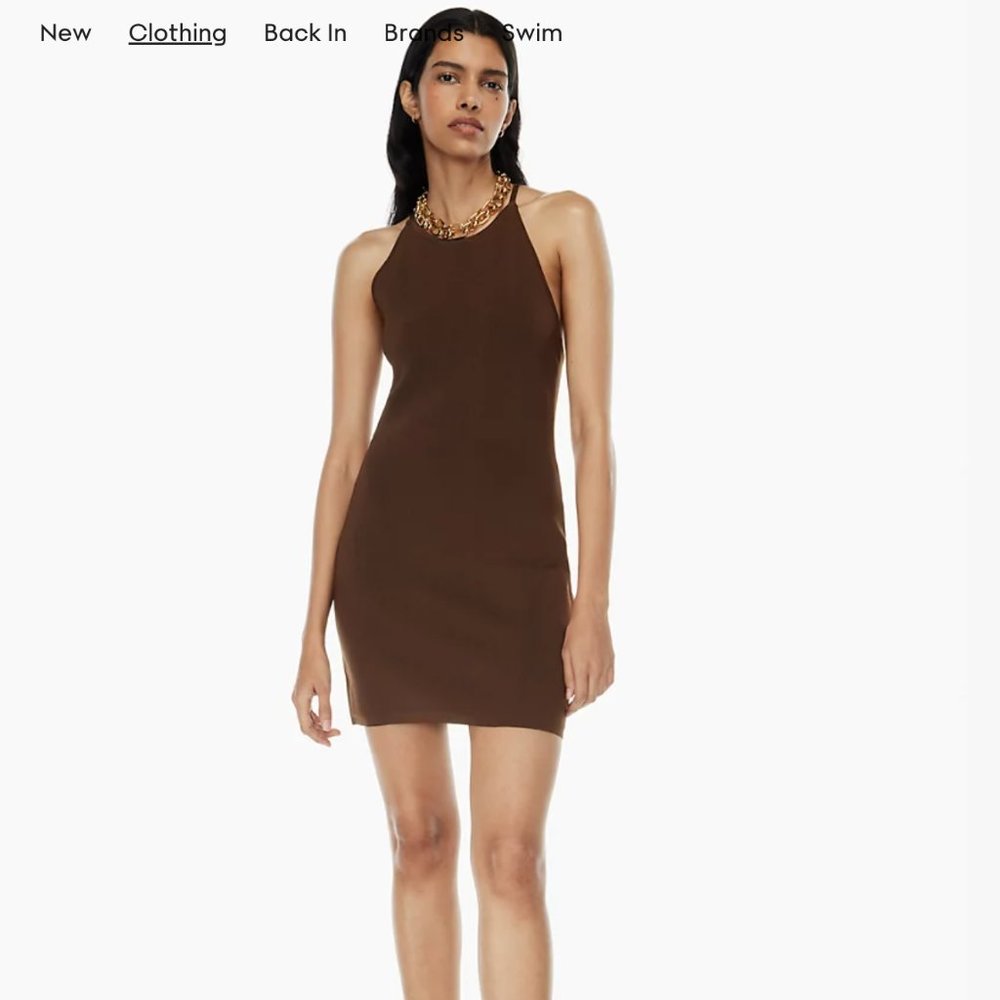 Babatoon Anderson Knit Halter Mini White Dress